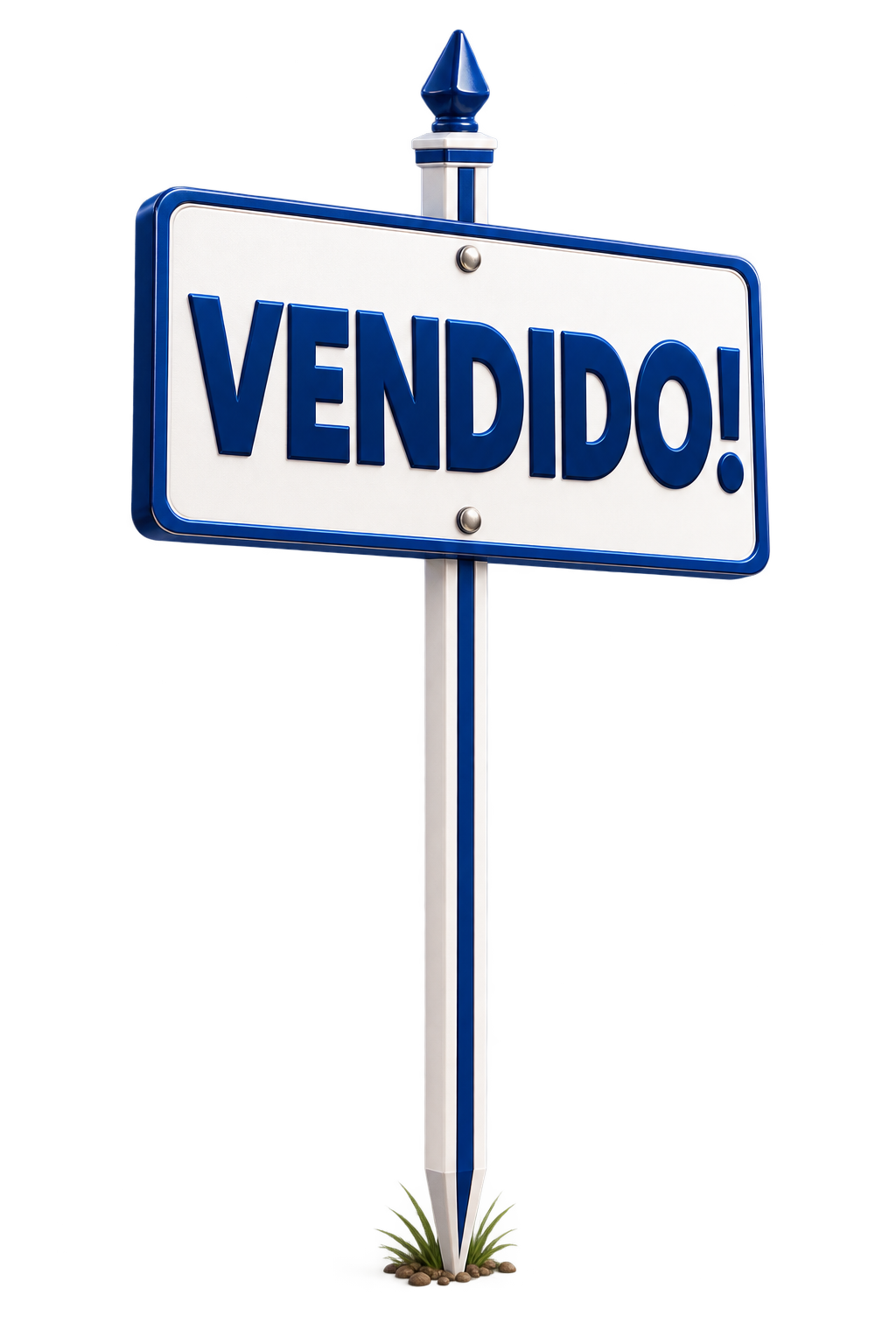 Placa fincada com a palavra Vendido!